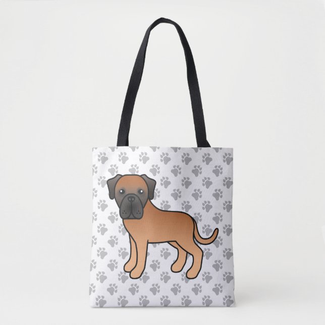 Apricot Engelsk Mastiff Söt Tecknad Hund Tygkasse (Framsida)