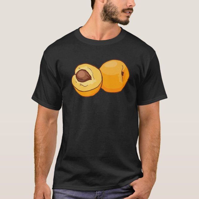 Apricot Fruit Food Vegan Vegetarian T Shirt (Framsida)