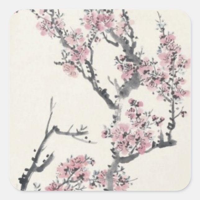 Apricot Fyrkantigt Klistermärke (Framsida)