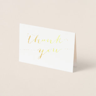 Apricot Gold Foil Bröllop - tackkort Folierat Kort