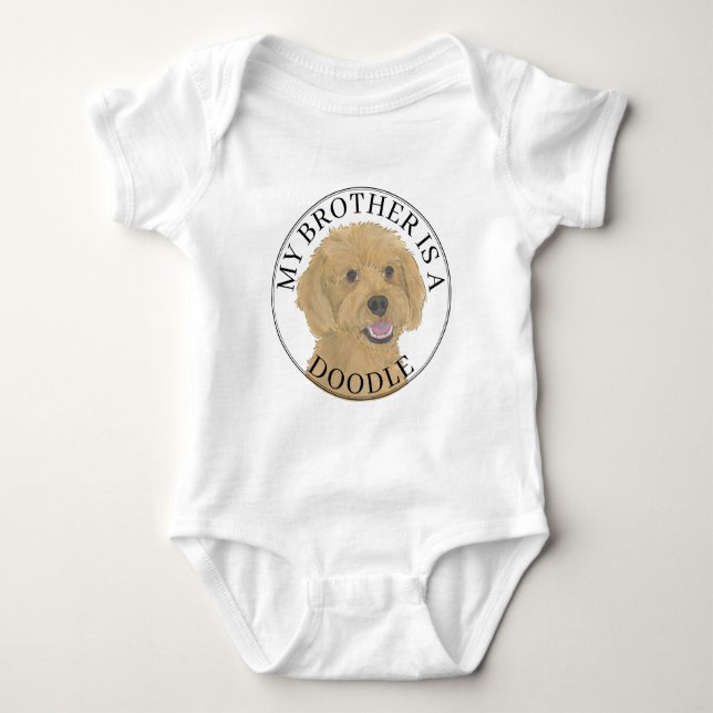 Apricot Golden Doodle Hund Big Brother T Shirt (Framsida)