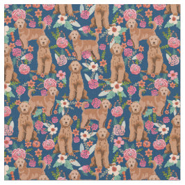 Apricot Golden Doodle vintage blommigt Tyg