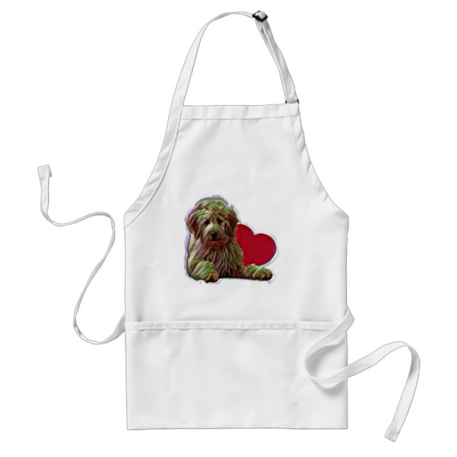 Apricot Goldendoodle Heart Förkläde (Framsidan)