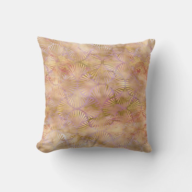 APRICOT GULD ART DECO MARBLE CUSHION KUDDE (Framsida)