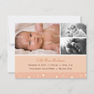 Apricot GumDrop Baby Birth Meddelande