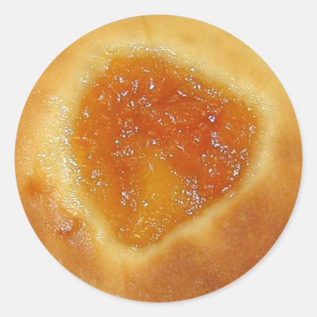 Apricot Kolache-klistermärken Runt Klistermärke (Framsida)