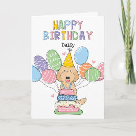 Apricot Labradoodle Hund Grattis på födelsedagen C Kort