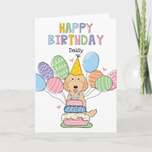 Apricot Labradoodle Hund Grattis på födelsedagen C Kort