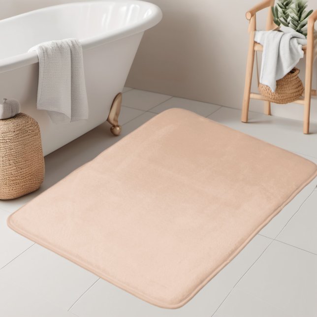 Apricot Light Peach Minimalist Solid Färg Badrumsmatta (Skapare uppladdad)
