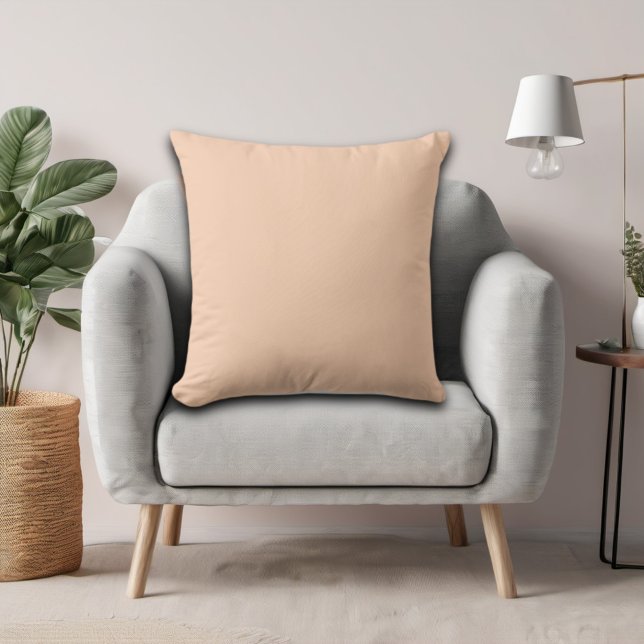 Apricot Light Peach Minimalist Solid Färg Kudde (Skapare uppladdad)