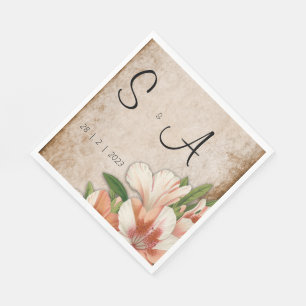 Apricot Lilies Vintage bröllop Pappersservett