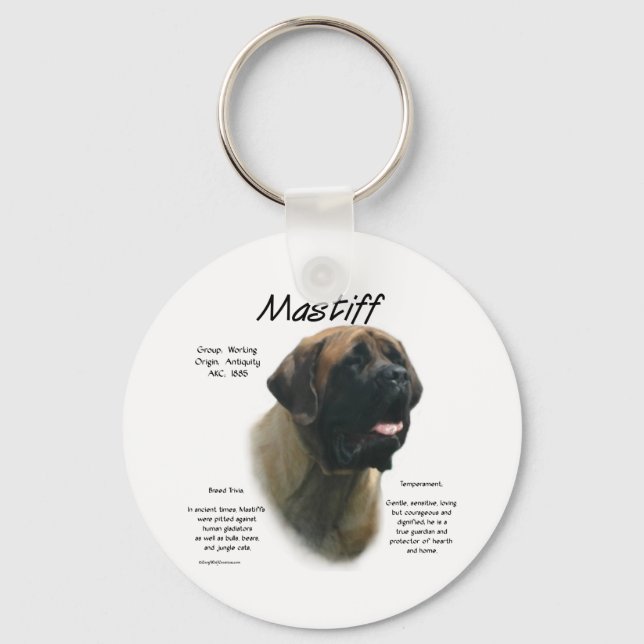 Apricot Mastiff Historik Nyckelring (Framsida)