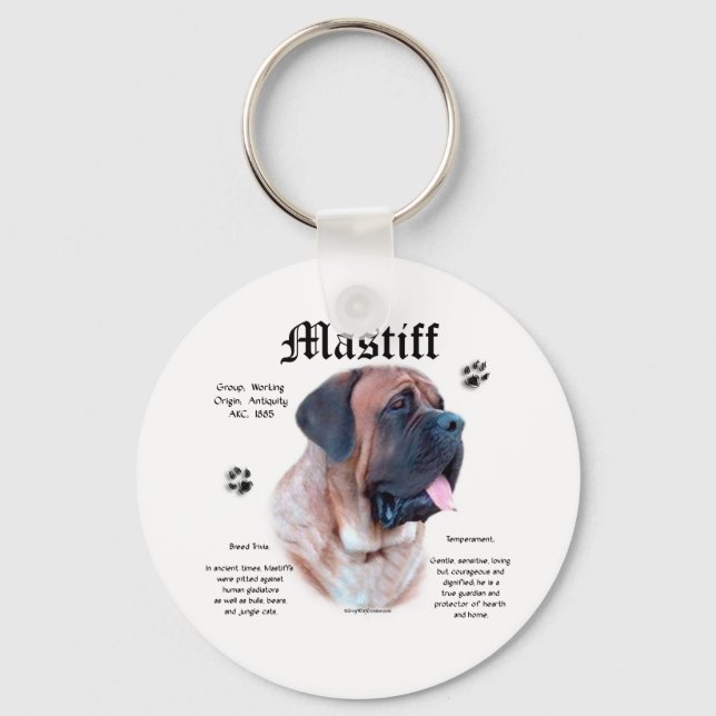 Apricot Mastiff History Keychain Nyckelring (Framsida)