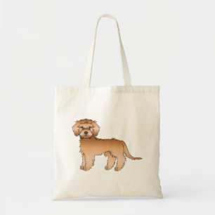 Apricot Mini Goldendoodle Söt Tecknad Hund Tygkasse