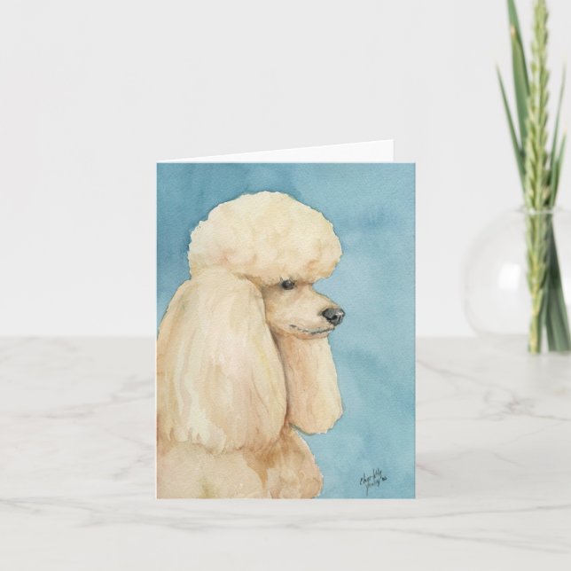 Apricot Minister Pudel Hund Art Note Card Kort (Framsida)