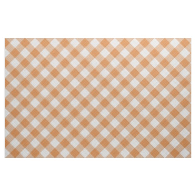 Apricot Orange Land Cottage Gingham Rand Tyg (Fat Quarter)