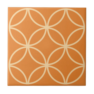 Apricot orange tile med upprepad cirkel mönster kakelplatta