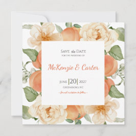 Apricot Orchard Botanical Save the Date Spara Datumet