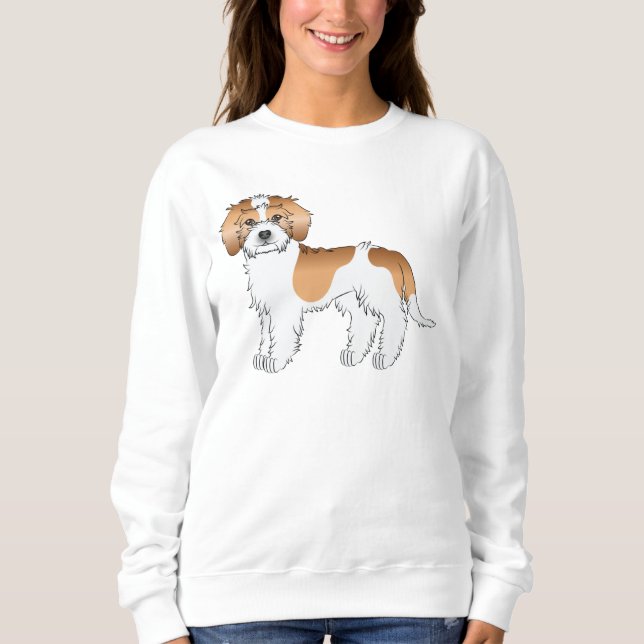 Apricot Parti-färg Mini Goldendoodle Hund T Shirt (Framsida)