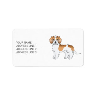 Apricot Parti-färgad Mini Goldendoodle Hund Adressetikett
