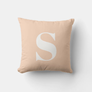 Apricot Peach Initial Monogrammed utomhusfyllning Kudde