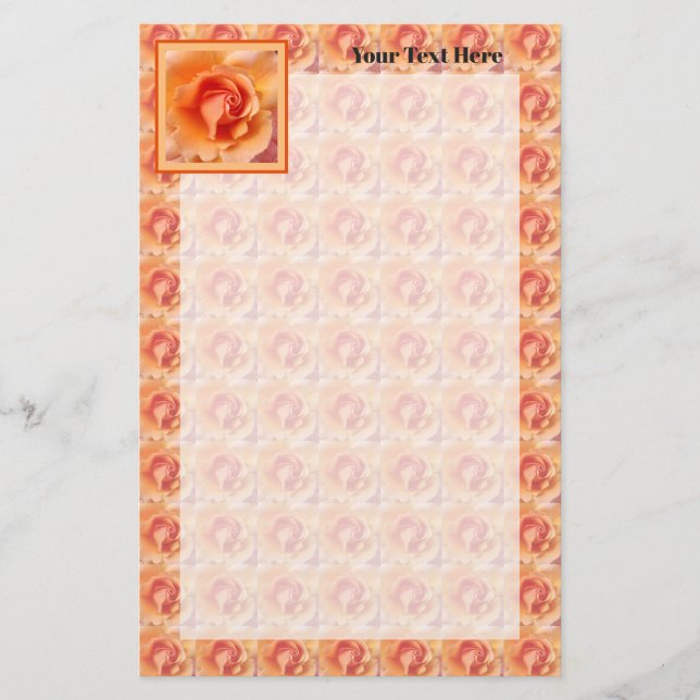 Apricot Peach Ro Flower Close Photo Design Brevpapper (Framsida)