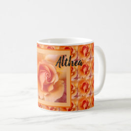 Apricot Peach Ro Flower Close Photo Kaffemugg