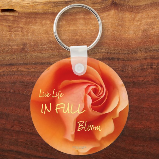 Apricot Peach Ro Flower Close Photo Nyckelring (Framsida)