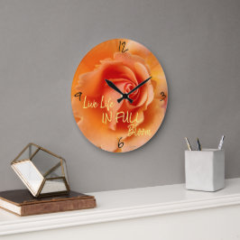 Apricot Peach Ro Flower Close Photo Stor Klocka