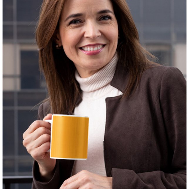 Apricot Perfection - Elegant Solid Apricot Kaffemugg (Mockup 1)