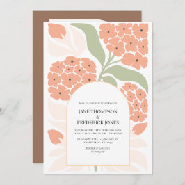 Apricot Pop Abstract Floral Modern Spring Wedding Inbjudningar