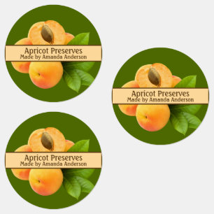 Apricot Preserve Modern Circle Food Label Klistermärke