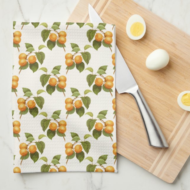 Apricot Print Kökshandduk (Vikt i Fjärdedel)