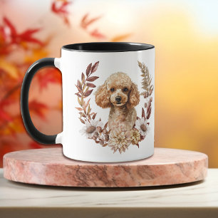 Apricot Pudel Hund Autumn Wandeans Mugg