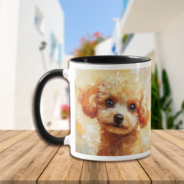 Apricot Pudel Hund Impressionistisk färg Mugg (Skapare uppladdad)