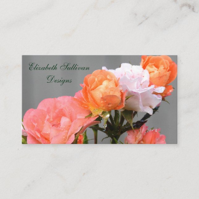Apricot Ro Blommigt Beauty Design Personal Visitkort (Framsida)