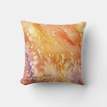 Apricot Ro Watercolor Pillow