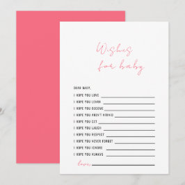 Apricot Rosa Baby Shower Önskemål för Baby Inbjudningar