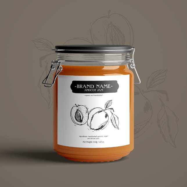 Apricot Sylt Burk etikett Förpackningsdesign (Skapare uppladdad)