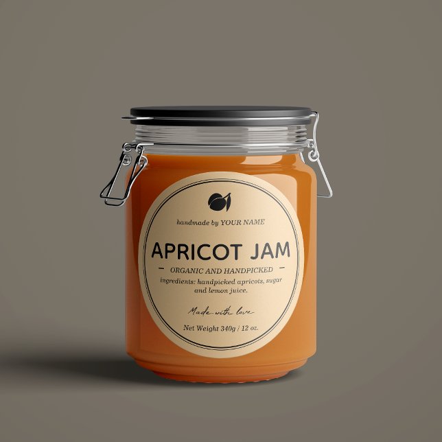 Apricot Sylt Burk etikett Förpackningsdesign (Skapare uppladdad)