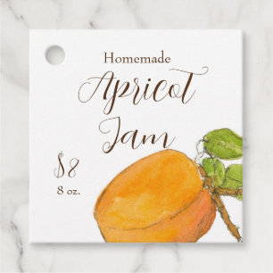 Apricot Sylt Homemade Canning Burk hängning Märkre Gåvor Etiketter