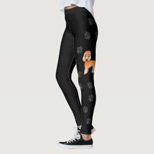 Apricot Toy Poodle Söt Hund Med Tass Klänning Svar Leggings