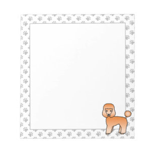 Apricot Toy Poodle Söt Tecknad Hund Anteckningsblock