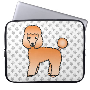 Apricot Toy Poodle Söt Tecknad Hund Laptop Fodral