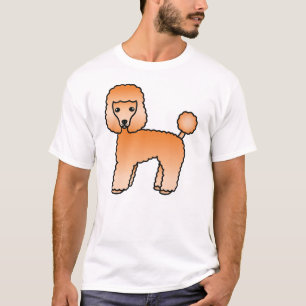 Apricot Toy Poodle Söt Tecknad Hund T Shirt