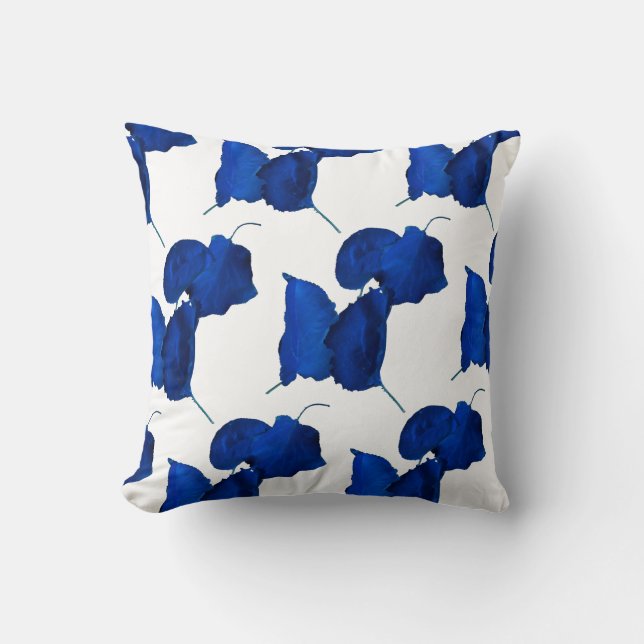 Apricot Träd Blue Lövs Cushion Dekorativ kudde (Framsida)
