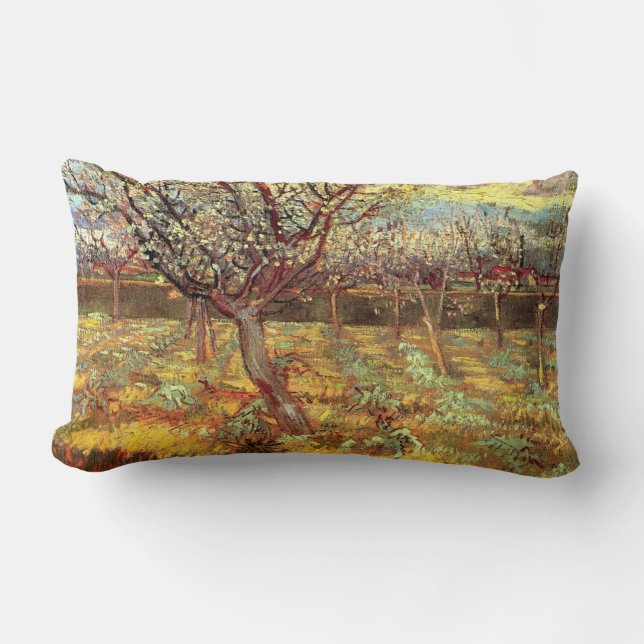 Apricot Träd i Blommar av Van Gogh Lumbarkudde (Framsida)