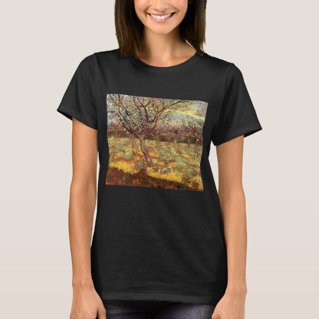 Apricot Träd i Blommar av Vincent van Gogh T Shirt (Framsida)