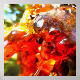 Apricot Träd, läckt harts Abstrakt Abstrakt Painti Poster
