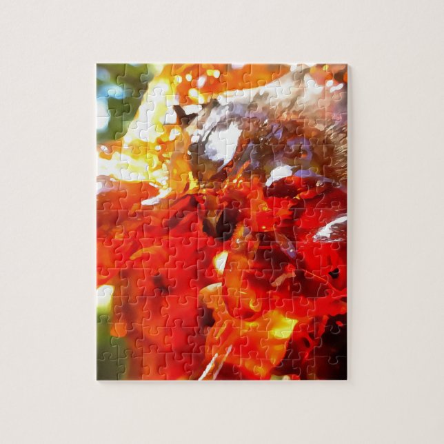 Apricot Träd, läckt harts Abstrakt Abstrakt Painti Pussel (Vertikal)